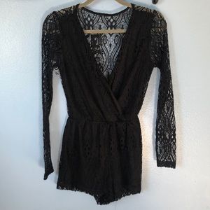 Black Lace Romper